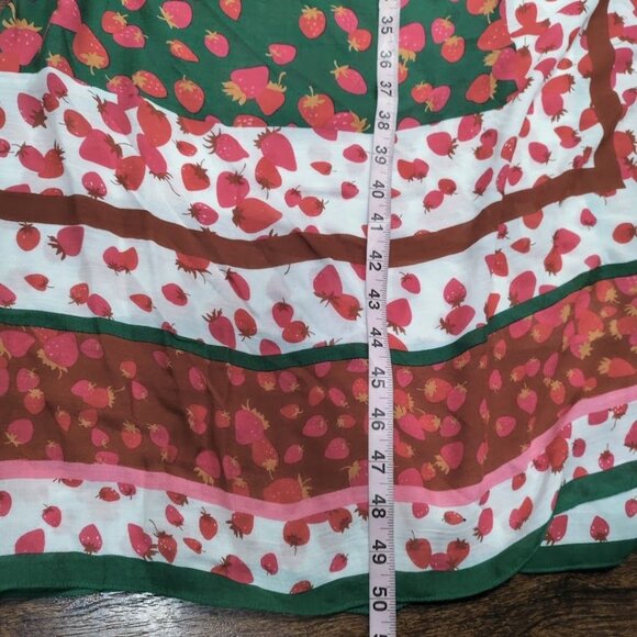 Ann Taylor 100% Modal Cotton Colorful Strawberry Print Women's Scarf, NWT - Picture 7 of 7